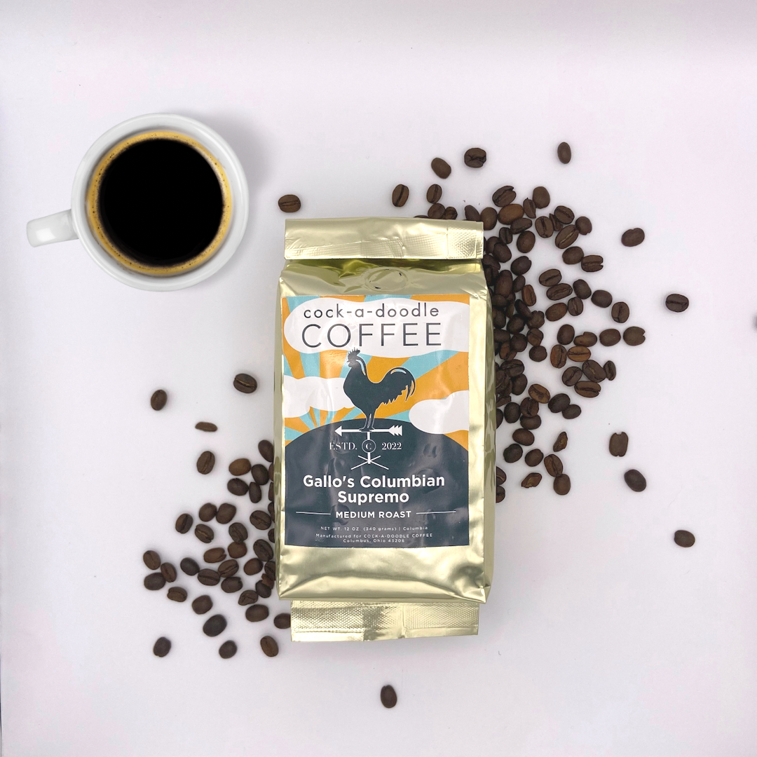These are small batch roasted coffee beans from our Gallo’s coffee, a Colombian medium roast coffee. This is one of our best medium roast coffee for French press or morning roast coffee.  Best ground coffee medium roast and whole bean coffee medium roast.